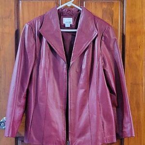 East 5th Women's Burgundy Leather Jacket